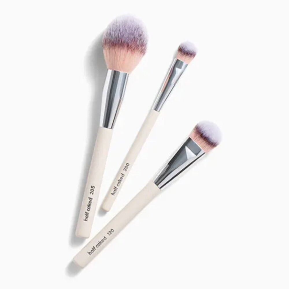 HALF CAKED The Essentials: Face Collection – 3 Piece Brush Set (Unopened)